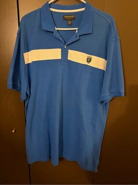 John Bartlett Collection Men’s Blue Polo with White Chest Stripe